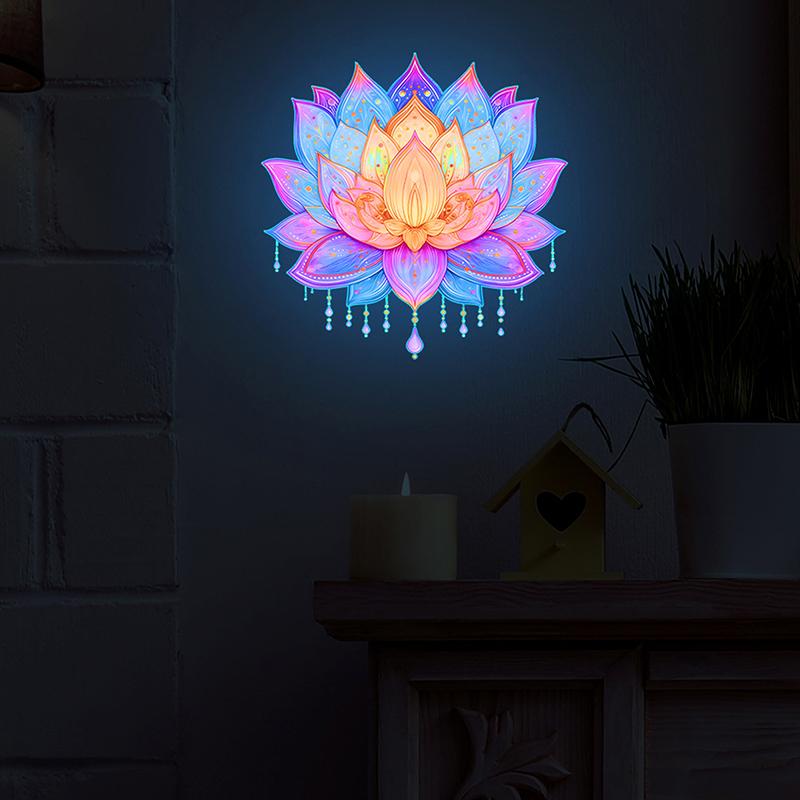 Adesivi per WC a Forma di Fiore Luminescenti Autoadesivi Rimovibili Decalcomanie Floreali Luminose Decorazioni per Finestre Muri Adesivi per Auto
