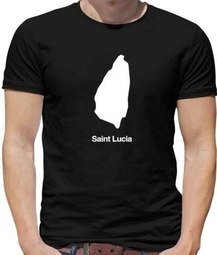 Country Silhouettes Saint Lucia Mens T-Shirt - Castries - Caribbean - Travel S
