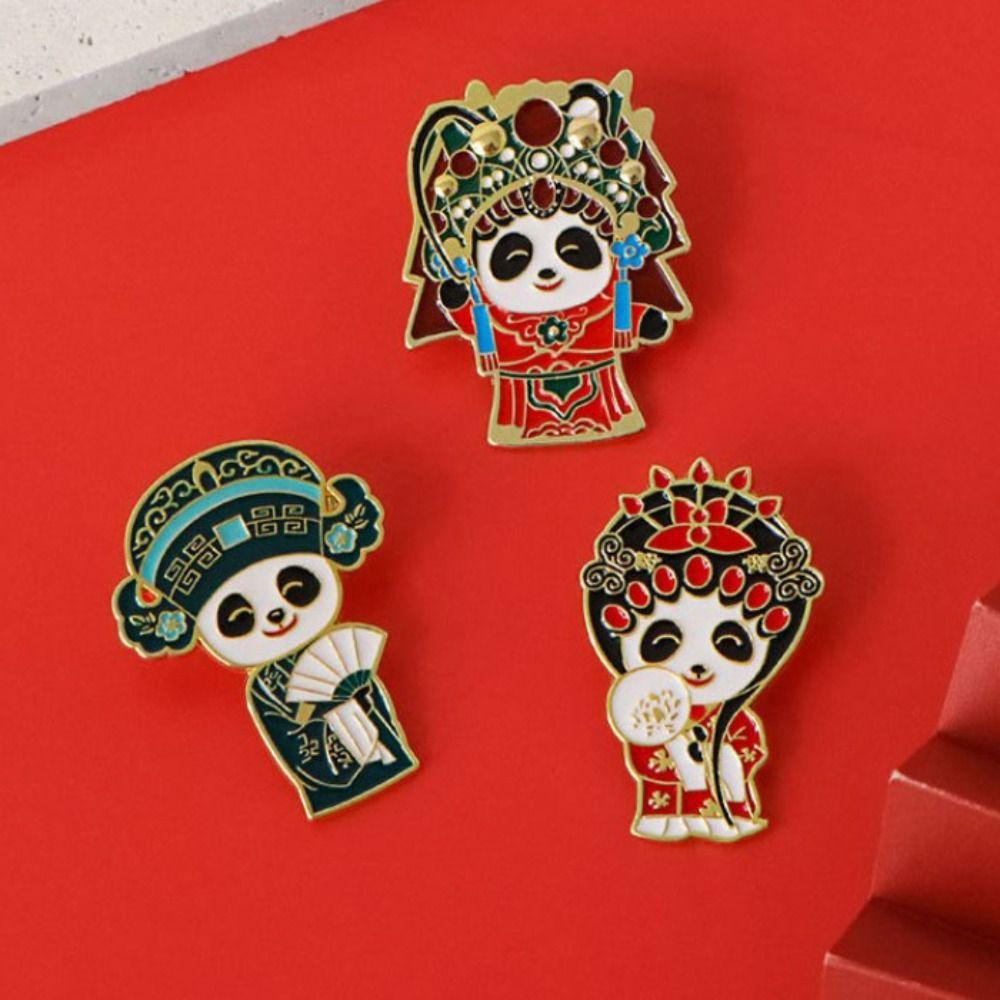 Craft Cartoon Opera Panda Badge Zinc Zinc Zinc Alloy Giant Panda Shape Badge  Fans Gifts