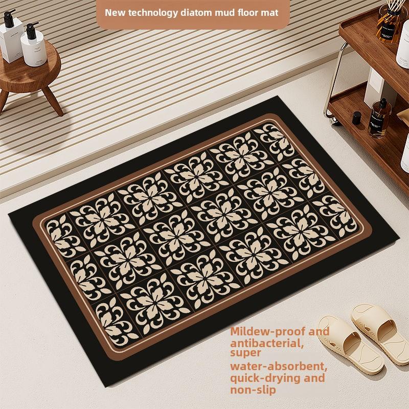 Simple Diatomaceous Earth Bathroom Mat, Absorbent, Quick Drying, Anti Slip, Dust Removal, and Anti Fouling