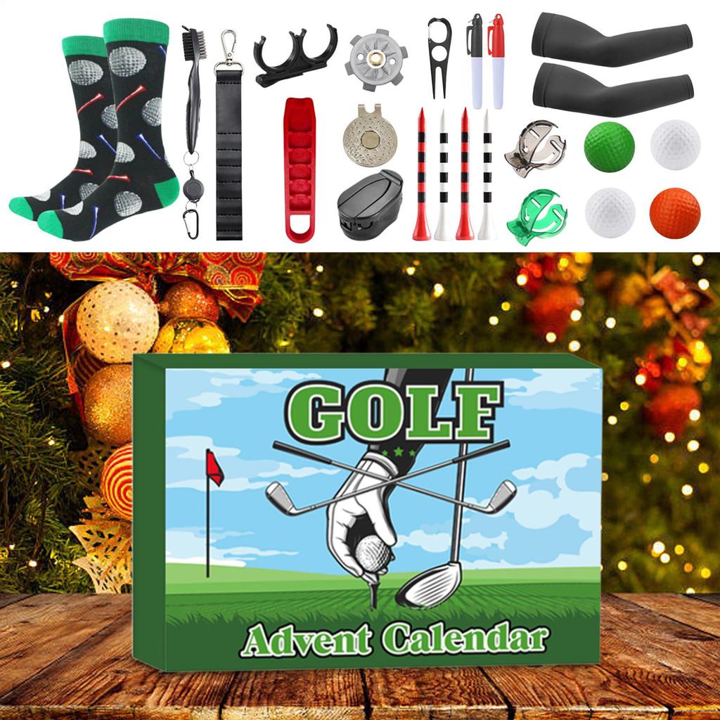 Christmas Countdown Calendar Golf 24 Days Markers Tees Balls Golf Advent Calendar Golf Themed Gift Creative Holiday Surprise