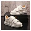 Fashion Korean Style Mens Casual White Shoes  Designer Flats Shoe Genuine Leather Platform Sneakers Youth Street Footwear Zapatos