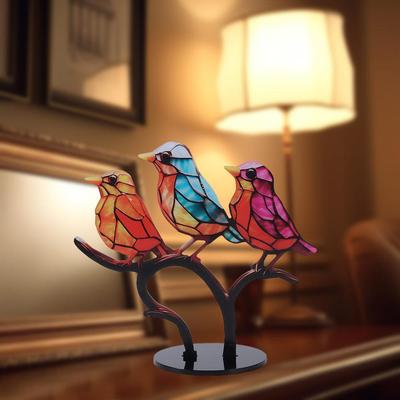 Office Modern Style Birds Figurine Tabletop Bird Decoration Colorful Birds Ornament Desktop Decor