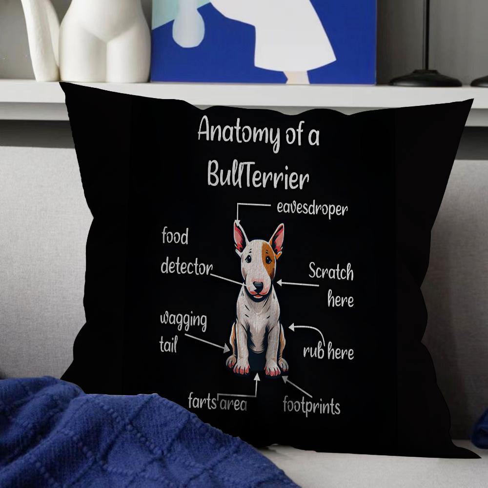 English Bull Terrier Dog Cushion Cover Inches Farmhouse Decor Home Throw Pillow Covers for Couch Decorations