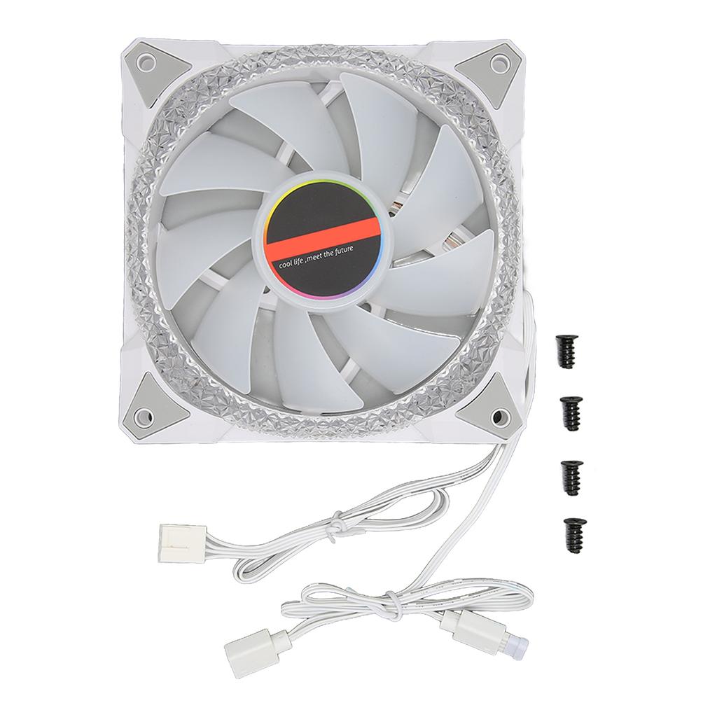 RGB Gehäuselüfter 12cm Doppelte Öffnung Leise und Geräuscharm 9 Flügel 4pin 3pin Kühlung Computerlüfter für Büro Zuhause