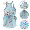K&J Spring Summer Flower Print Cotton Cute Pet Dress Cat Dog Costume Outfit Clothes