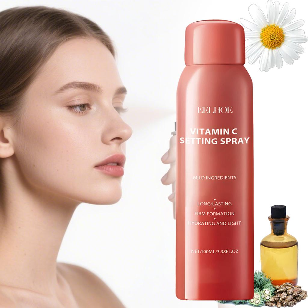 Spray Fixator Ușor cu Senzație de Piele-Conține Vitamina C și Acid Hialuronic Rezistent la Apă și Transpirație Aspect Natural de Lungă Durată Film cu Acțiune Rapidă