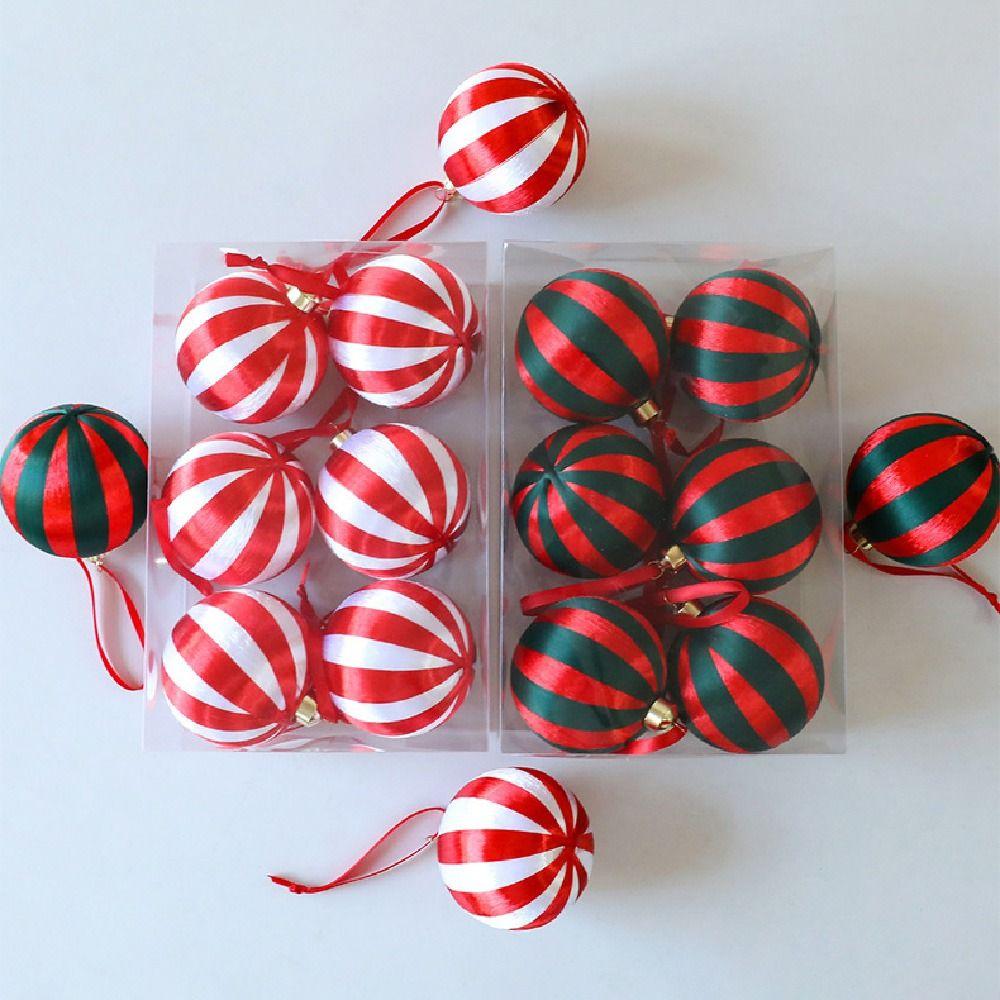 6Pcs Creative Christmas Ball Ornaments 8cm Xmas Tree Decoration Balls  New Year