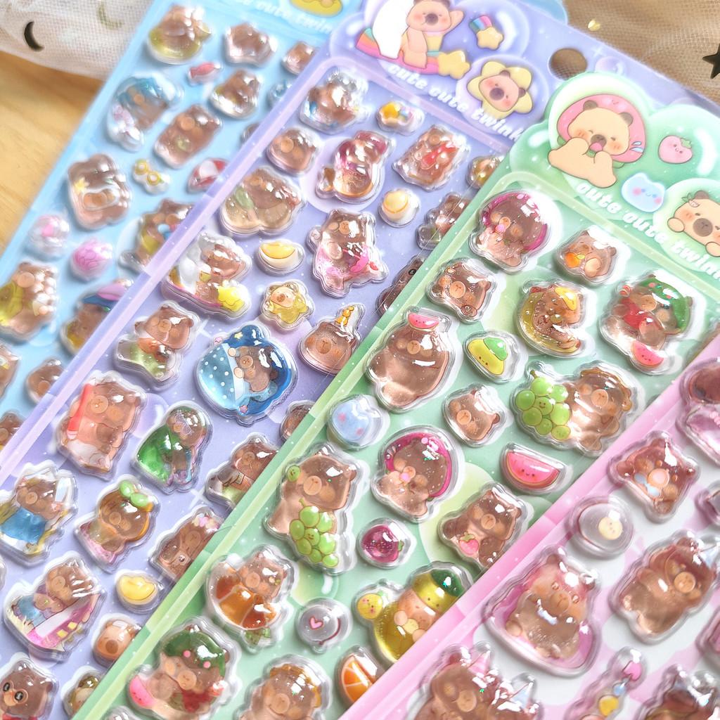 Capybara Pop Seal Resin Sticker Set (4 Pcs) - Fun Embellishments For Planners & Handcrafts Animeworlds Store
