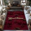Rose Personalized Text Area Rug Perfect for Decorate Room Outdoor Playrooms Hallway Anti-slip Rug Office Home Decor Birthday/Christmas Gift