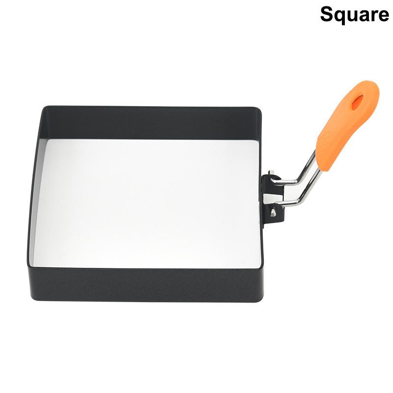 Stainless Steel Egg Fried Ring Non-Stick Square Round Pancake Mold Muffins Omelet Maker Frying Egg Cooking Tool Kitchen Gadgets Square