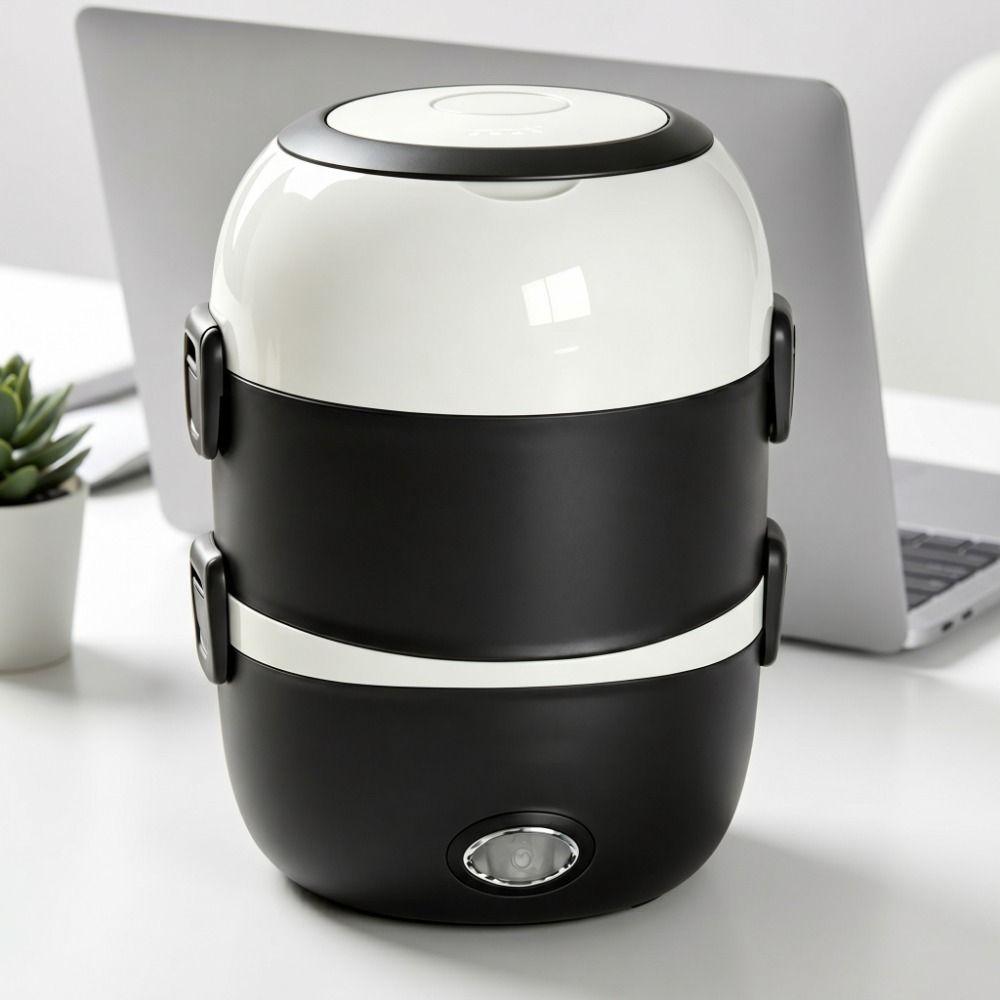 Stainless Steel Thermal Food Container Travel Portable Heater Food Warmer Steamer  Car Use