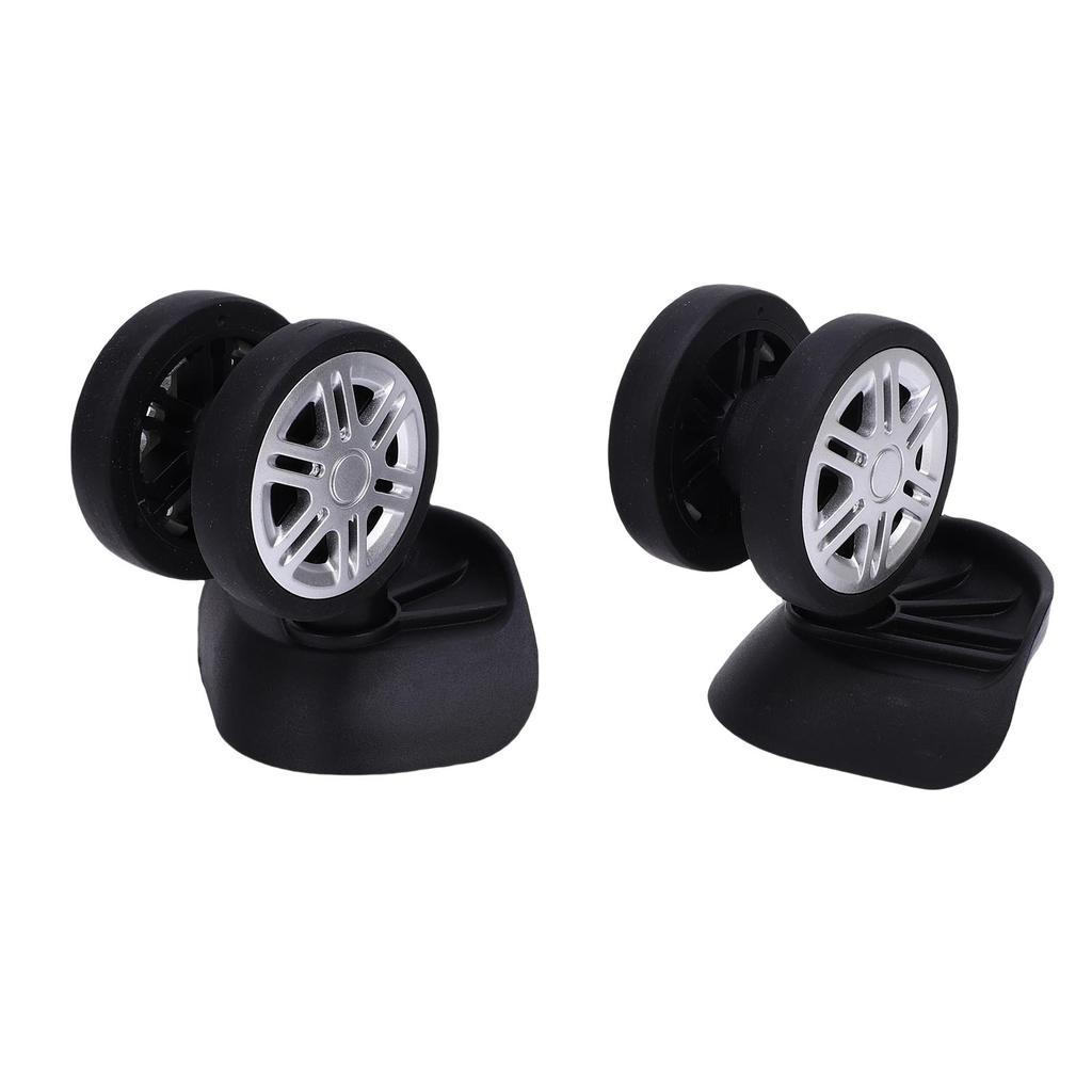 2pcs Luggage Suitcase Wheels Black Universal Rotation Quiet Double Row Casters for Spare Parts