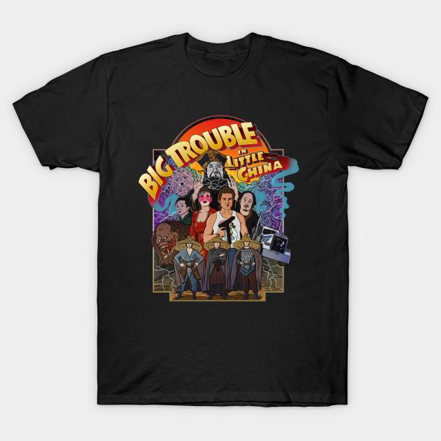 Мужская черная футболка с принтом Big Trouble Little Shirt Печать на трансферной бумаге без вырезания Хлопковая футболка M чёрный