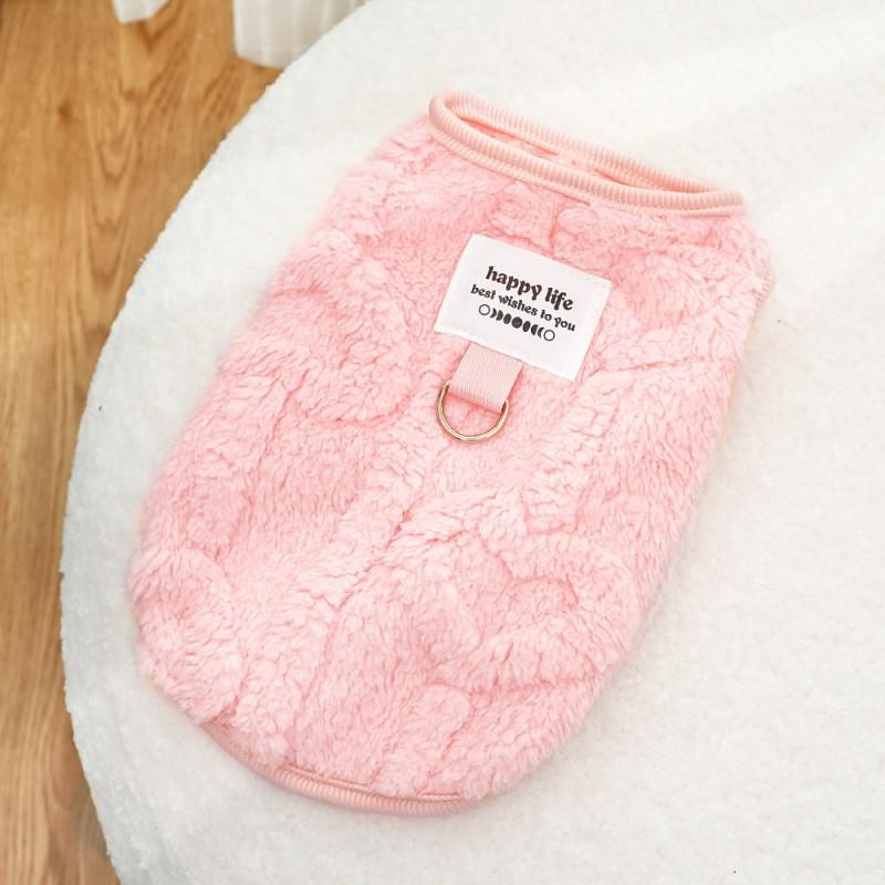 Warm Fleece Pet Vest Small Dogs Cats Winter Coat Cute Cartoon Style