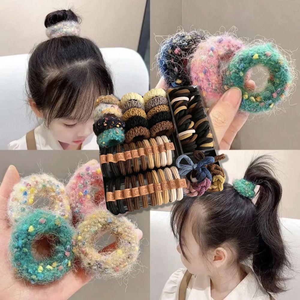 136Pcs High Elastic Fabric Hair Scrunchies Sweet Ponytail Holders for Women Girls