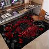 Rose Floral Theme Soft Crystal Velvet Rug Custom Name & Text Print Non Slip Floor Rug for Bedroom Living Room
