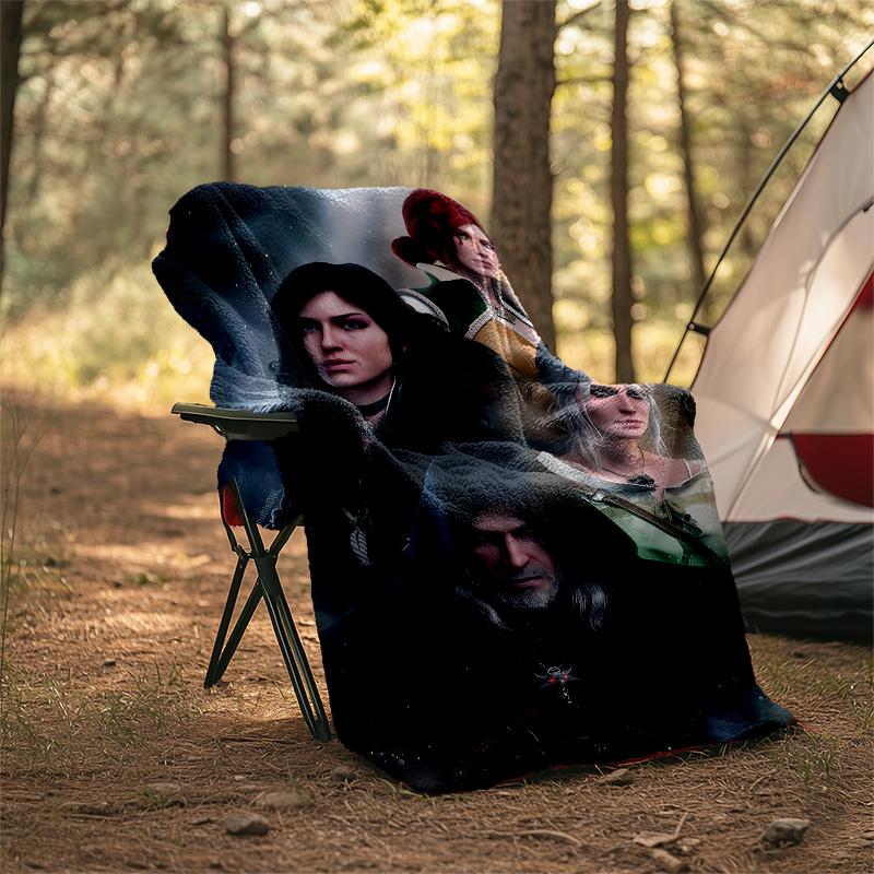 1pc The Witcher Theme Blanket - Digital Print, Polyester, Cozy for All Seasons, Perfect for Outdoor, and Travel