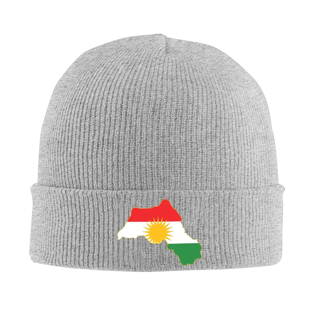 Kurdistan Map Flag Skullies Beanies Caps Cool Winter Warm Women Unisex Knitting Hat Unisex Adult  Bonnet Hat