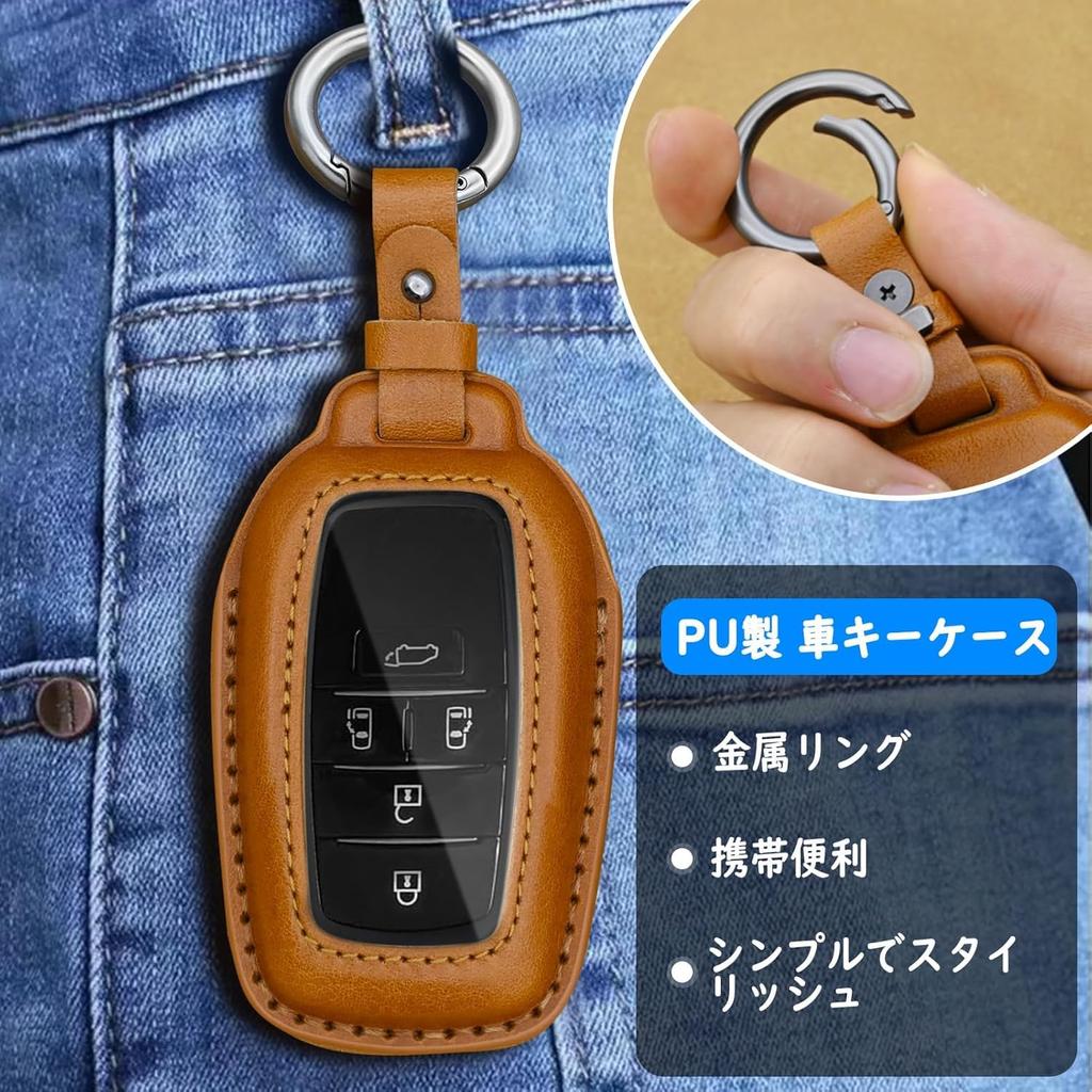 Car Key Case, Scratch-resistant Transparent Leather Key Cover, Smart Key