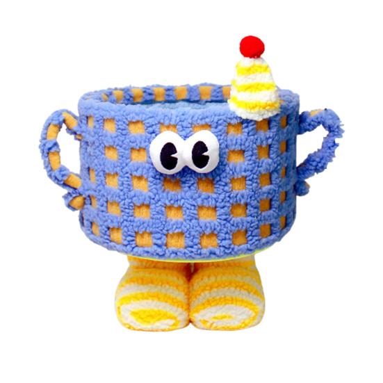 Cartoon Storage Basket with Eyes Legs Large Capacity Vibrant Color Adorable Storage Box Multi-functional Organizer