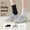 Women's Boneless Pile-up Socks, Spring and Autumn Lolita Mid-calf Socks, Women's Small White Socks