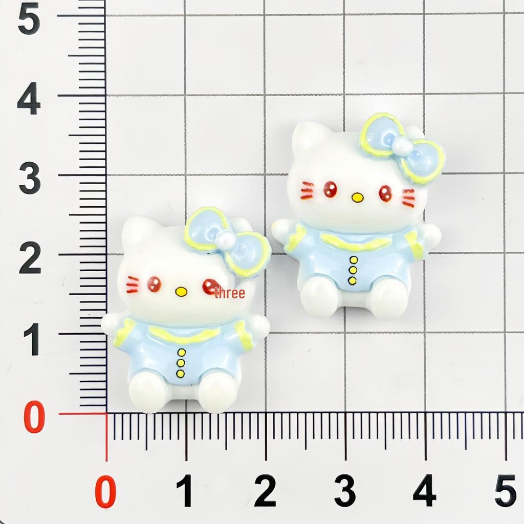 Cartoon KT Cat Resin Accessories: DIY Fridge Magnet, Keychain, Hair Clip Decorative Materials