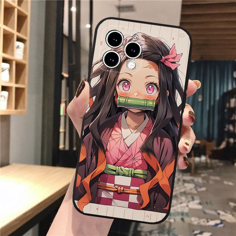 Nezuko Kamado Demon Slayer Phone Case For iphone 17 Pro Max Air 16 15 14 13 Pro Max 15 16 Pro 15Plus Shell
