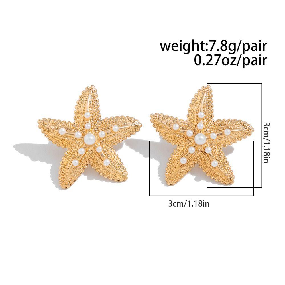 Simulated Starfish Ear Studs Summer Beach Ear Jewelry Exquisite Small Star Earring  for Women