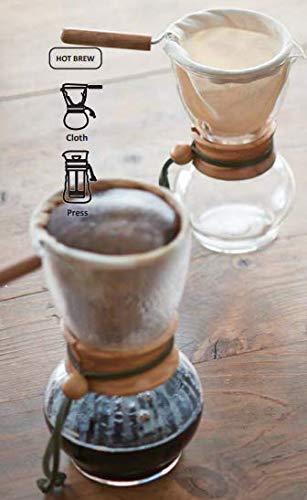 HARIO Nel Drip Pot with Olive Wood Neck, 3-4 Cups, DPW-3-OV