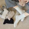 Wool Socks Children'S Medium Tube Socks Retro Twist Pattern Season Rhombus Fleece Thickened Warm Cashmere Stacking Socks Women