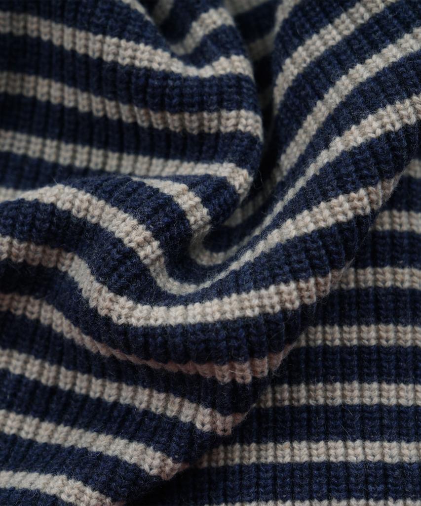 Frizmworks Wool Stripe Round Cardigan _ Navy