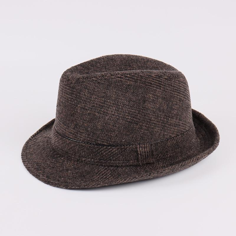 Top Hat Men Middle-aged Men Autumn and Winter Thickened Hat Wool Top Hat Old Man Hat Old Man Hat Dad Hat