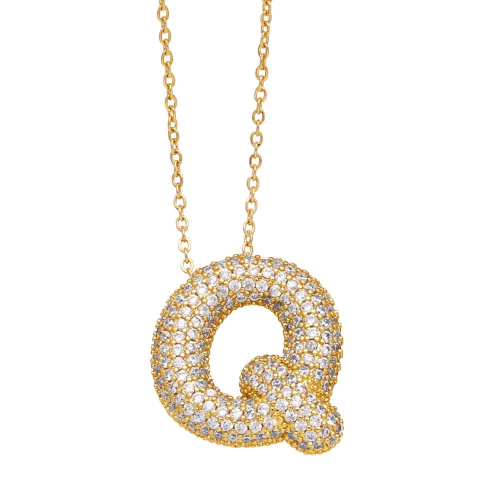 Zircon Alphabet Necklace: Elegant Clavicle Chain for Women