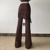 "Western Tassel Rivet Bell-Bottom Hip-Hugger Low-Waist Dance Pants"