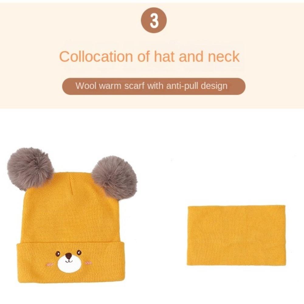 Embroidered Children's Hats 0-3 Year Old Hat scarf Set Cartoon Neck Gaiter Set  Unisex