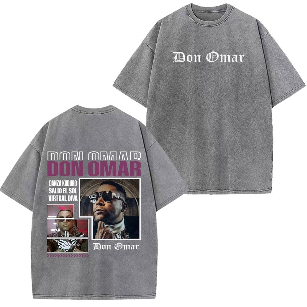 Rapper Don Omar Album Print Tshirts Unisex Women Fashion Tshirts Shortsleeved Loose Casual Cotton Vintage Washed Tshirts Tops