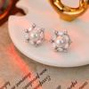 Premium Pearl Stud Earrings S925 Silver Needle Elegant Exquisite Earrings Retro Temperament Versatile Earrings