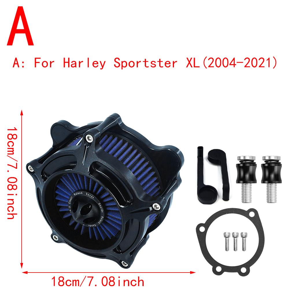 RSD Turbine Air Cleaner Matte Black Intake Filter For Harley Sportster XL 883 Dyna V-Rod Softail Fat Boy Touring Ultra FLHR FLHX