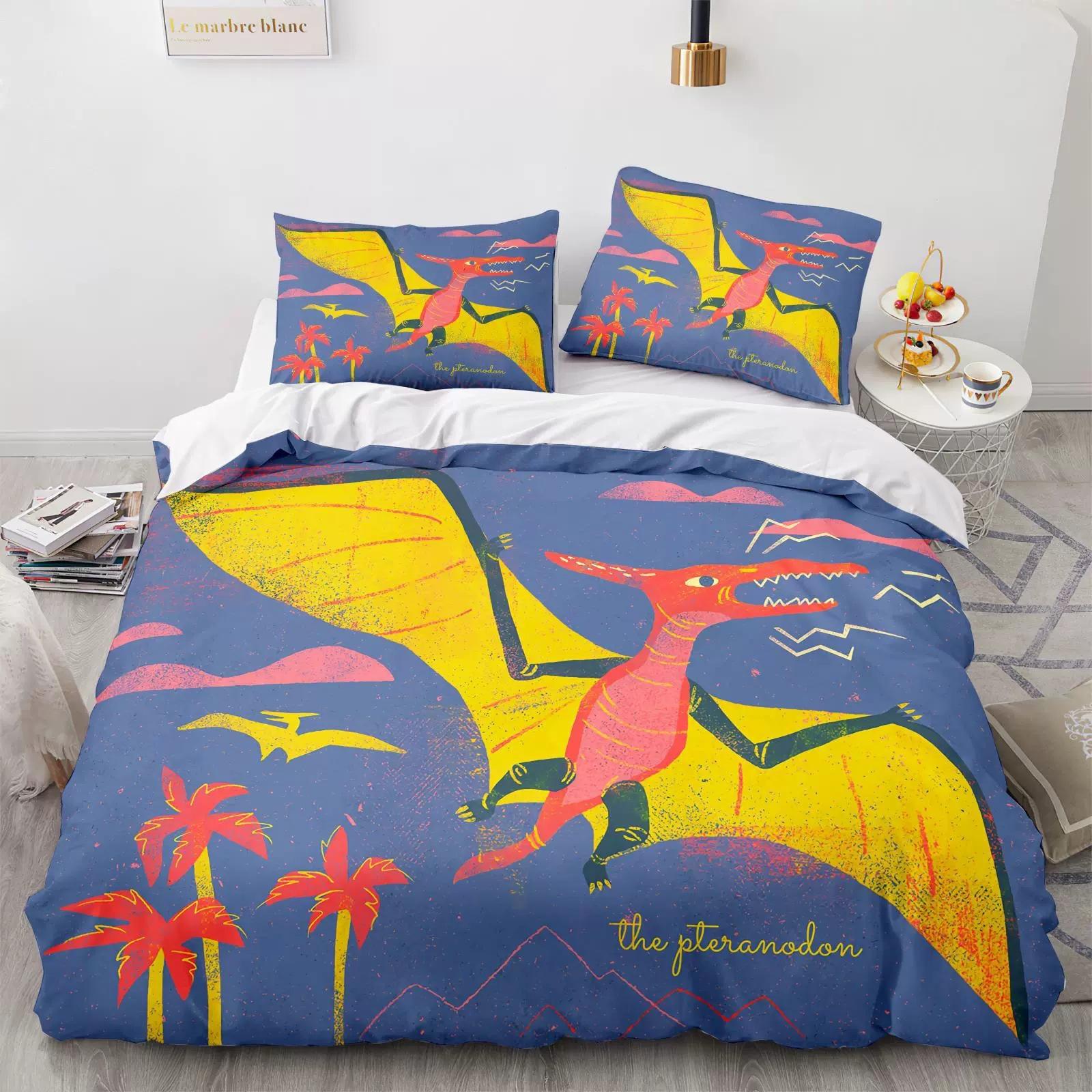 

Dinosaur Three-Piece Quilt Cover 3D Digital Printing Home Textile Bedding Quilt Cover 90 * 200