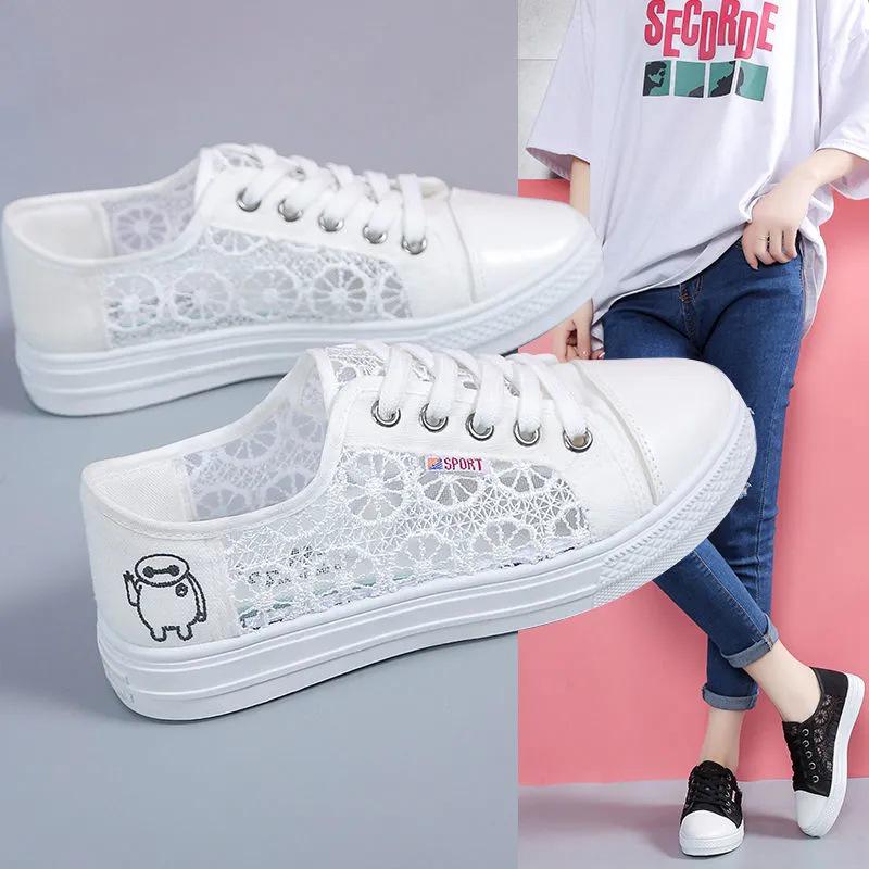 2023 Women's Breathable Mesh Running Shoes - Lightweight White Sneakers for Summer