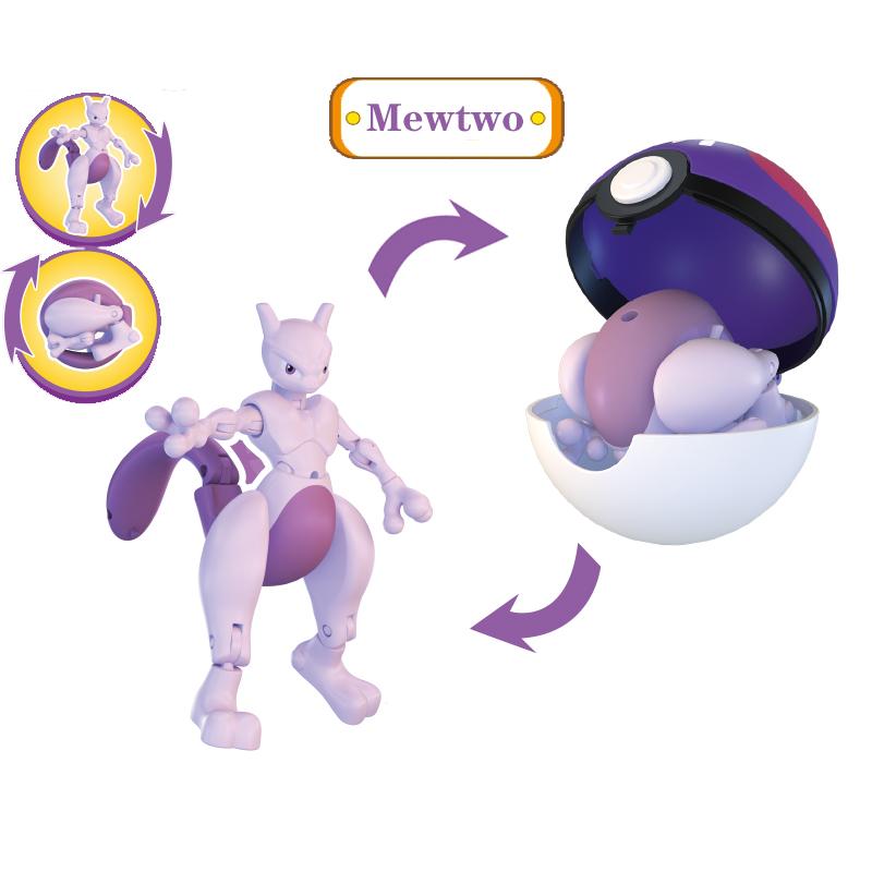 New Pok é mon Pok é Ball Transformation Ball Pikachu Charmander Eevee PVC Model Parent Child Interactive Toy Birthday Gift toys