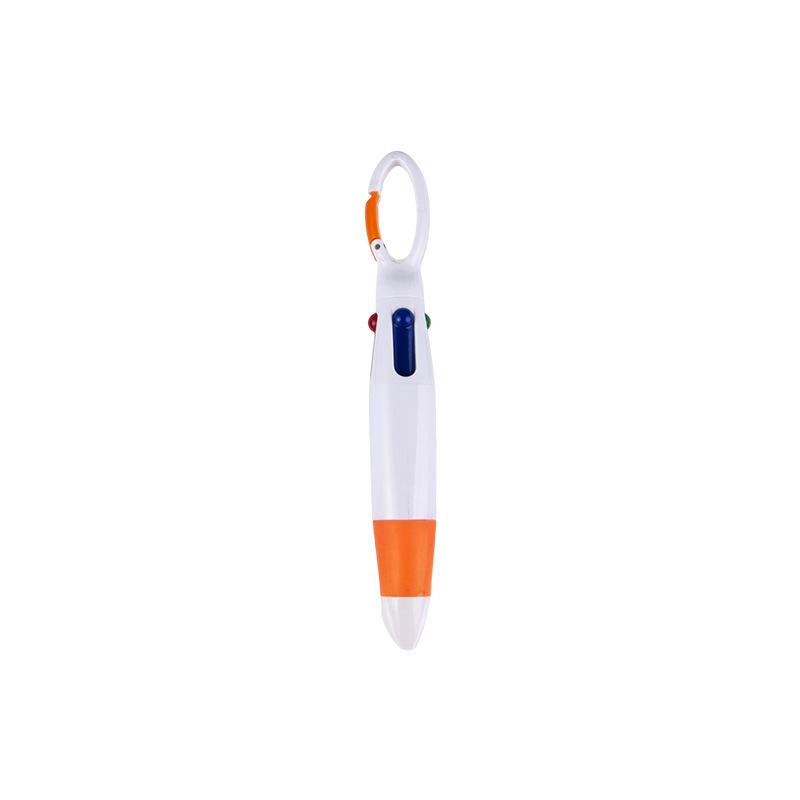 Morandi Color Student Daily 4-Color Ballpoint Pen with Carabiner