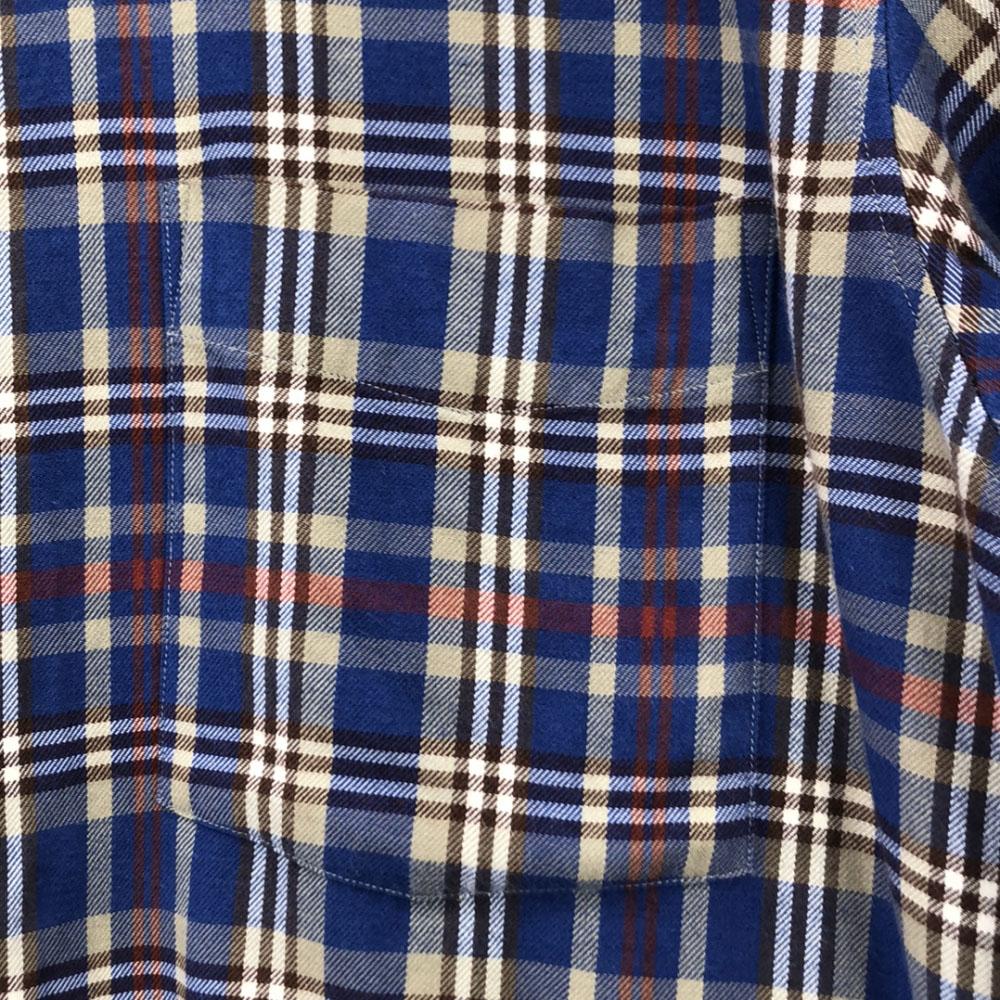 Burberrys 90s Check Pattern Long sleeve shirt Blue Custom-made Old Men's Used