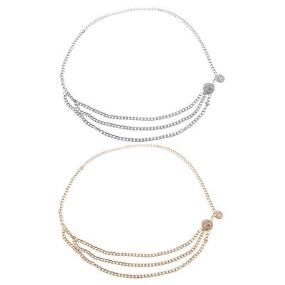Sun Flower Clothes Decoration Adjustable Aluminum Chain Metal Belts Women Body Chain Waist Chain