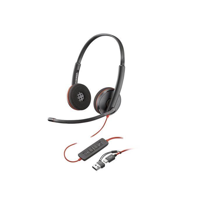 Náhlavní souprava - drátová - USB-C - HP Inc. - Poly Blackwire 3220 - Série Blackwire 3200 - náhlavní souprava - přes uši - drátová - USB