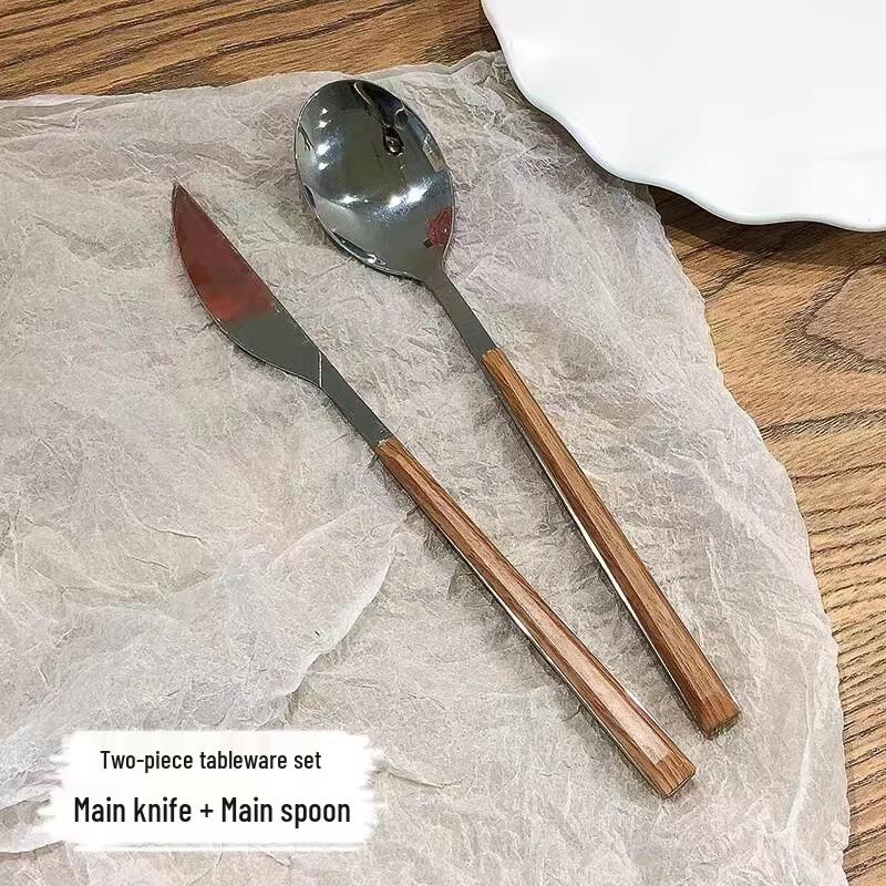 Imitation Wood Handle Stainless Steel Cutlery Set