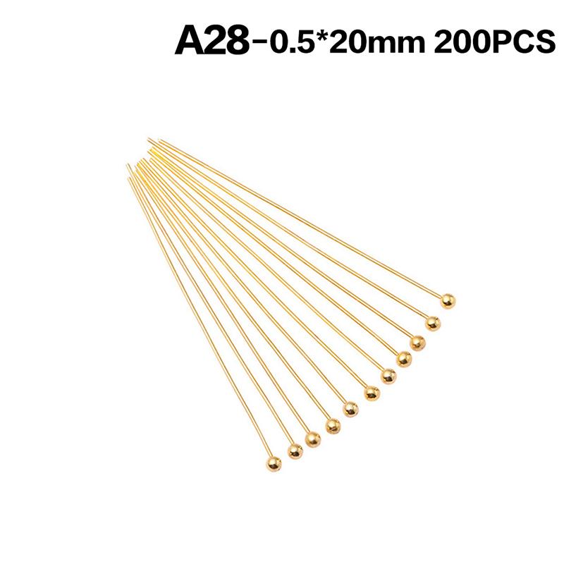 200Pcs Metal Ball Head Pins Gold Silver Durable Rustproof For Diy Jewelry Making Earring Necklace Craft Projects