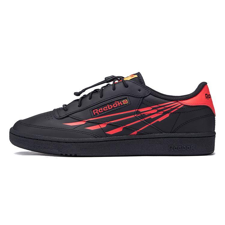 Reebok Club C Series Versatile Comfortable Classic Durable Low-Top Sneakers Men Sneakers Black Red 100034257
