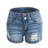 Women's Solid Color Jeans Stretch Slim Fit Distressed Denim Shorts